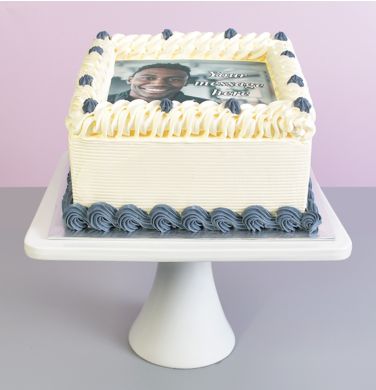 Simply Grey Photo Cake